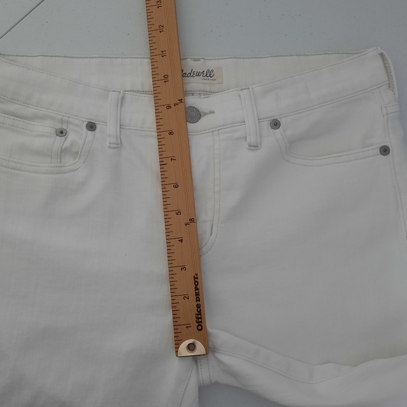 Madewell Alley Straight Distressed Raw Hem White Jeans size 29 - Picture 11 of 16